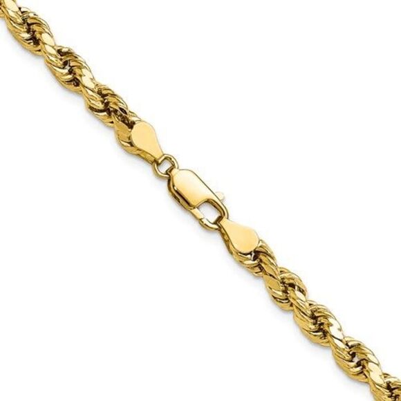 10k Gold 20 inch Diamond-Cut Rope Chain - Picture 3 of 5